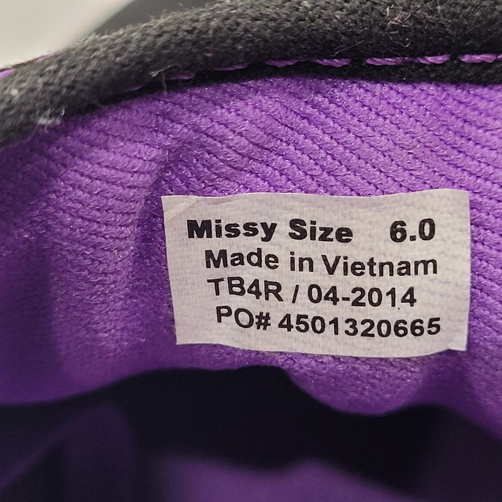 Vans Atwood Low Top Sneakers Black Canvas Purple Stitching Women's Missy Size 6 - Picture 9 of 11